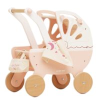 TV322-sweet-dream-pink-white-wood-baby-pram-stroller-pushchair-wooden-toy-doll-roleplay-gift-eco-NEW (8)