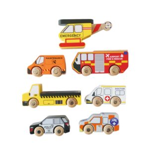 TV446-emergency-helicopter-rescue-car-maintenance-fire-engine--boy-girl-gift-yellow-wood-red-orange-wooden toy (6)