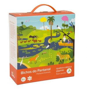 QC 01 Quebra Cabeça Chão Bichos Pantanal Embalagem